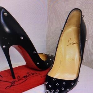 Clarks Black Heels with Studs